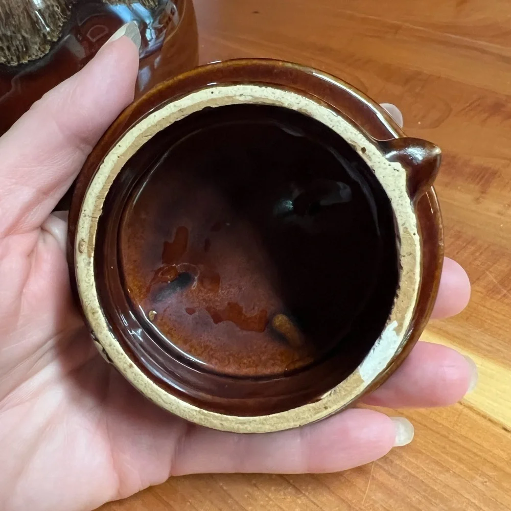 Vintage McCoy Brown Drip Glaze Pottery Tea Pot